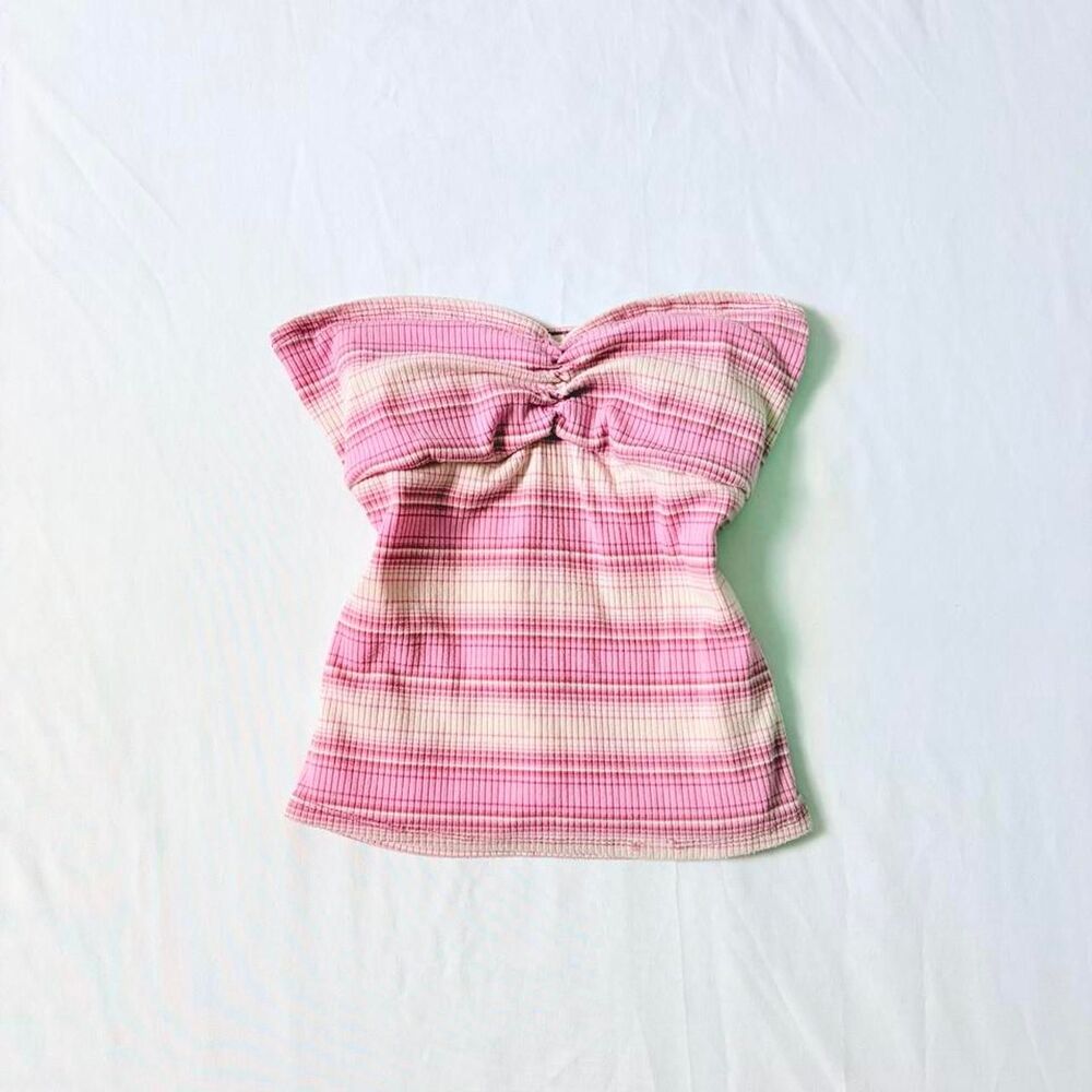 Bdg Women's Pink striped strapless tube top